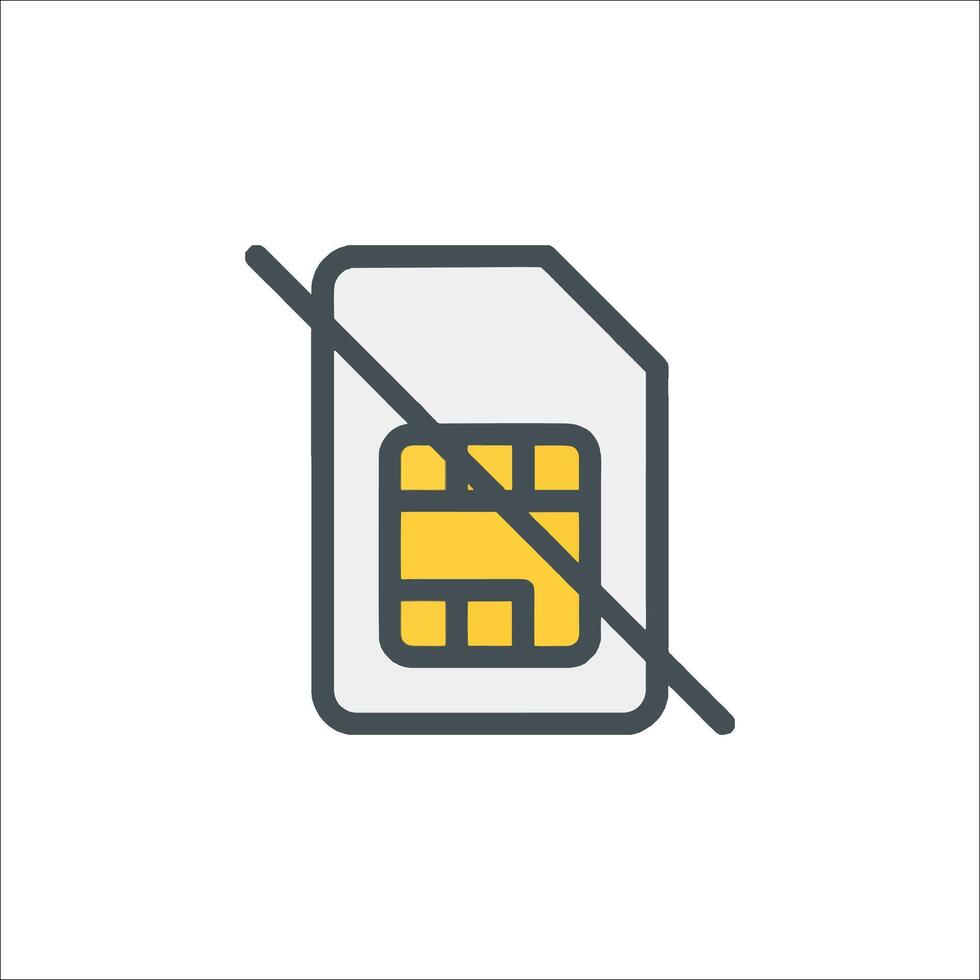 No sim card icon, no sim card icon, no sim card illustration vector