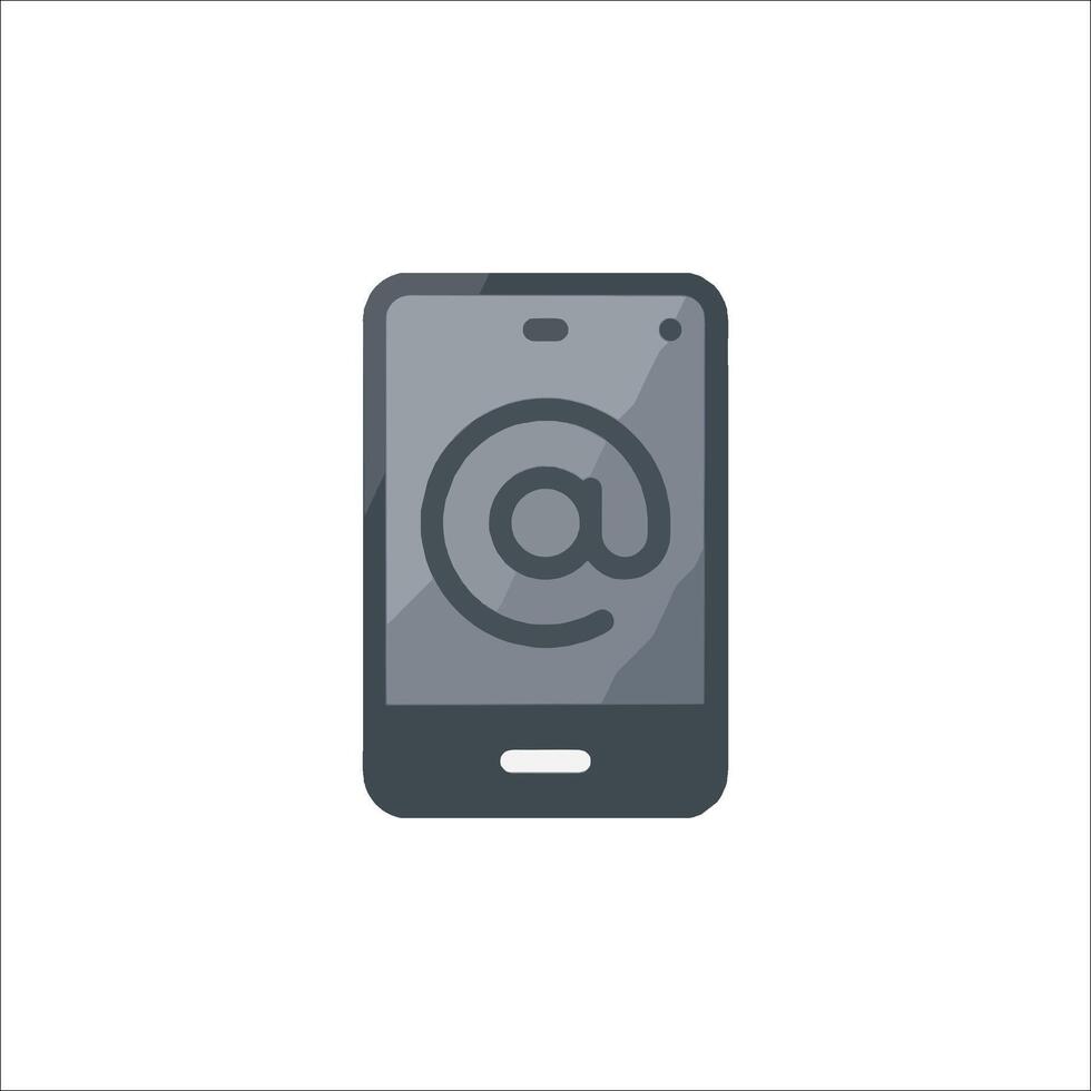 An icon of a phone with an email symbol on it vector