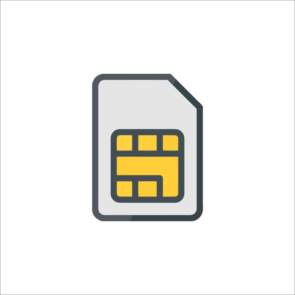 Sim card icon on white background vector