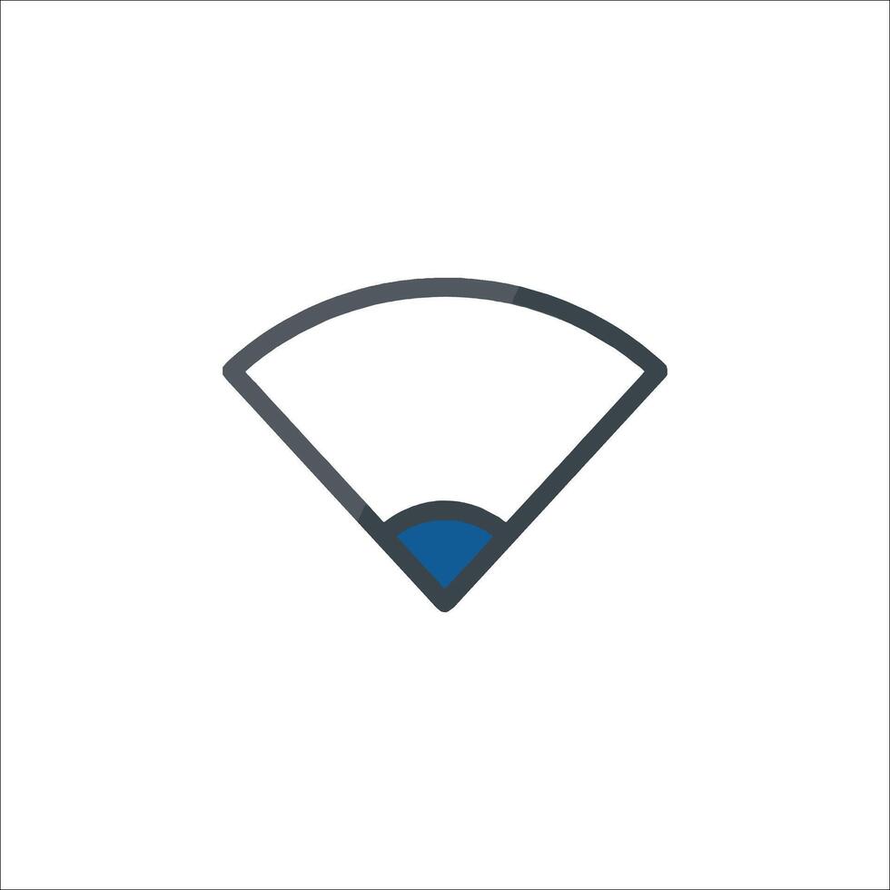 A baseball logo with a blue and white outline vector