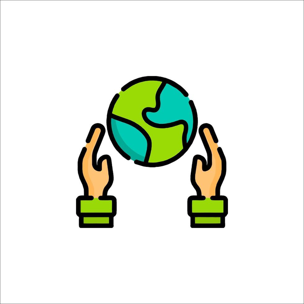 Save the earth icon illustration vector