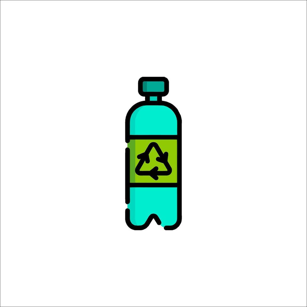 A plastic bottle with a recycling symbol on it vector