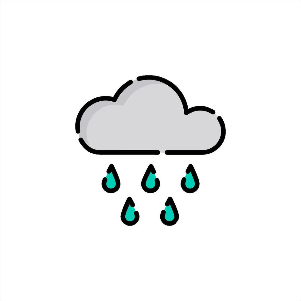 Rainy weather icon illustration vector