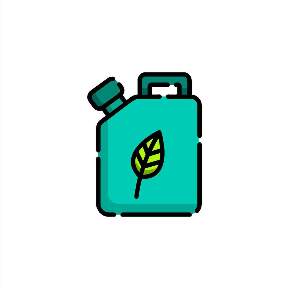 A green jerry can with a leaf on it vector