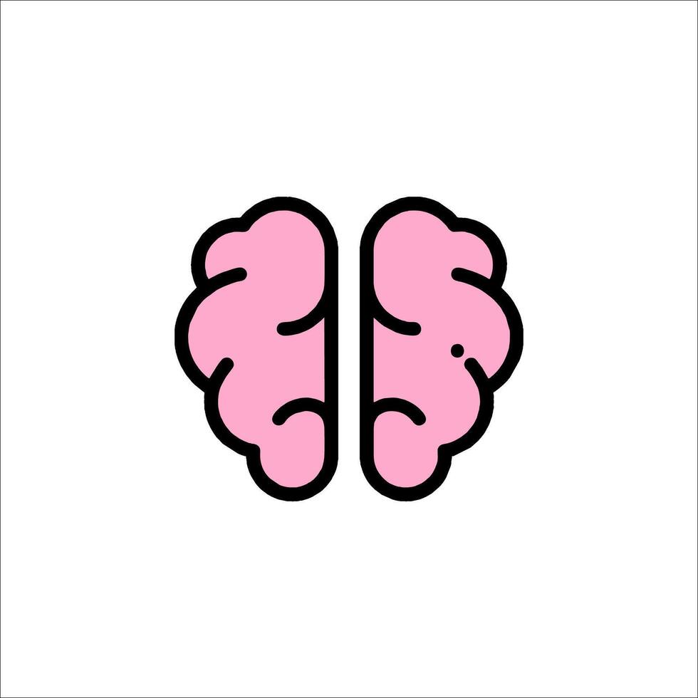 A pink brain icon on a white background vector