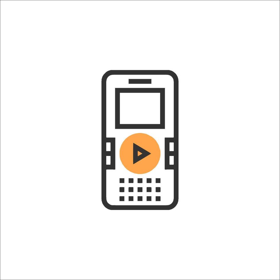 A phone with a play button on it vector