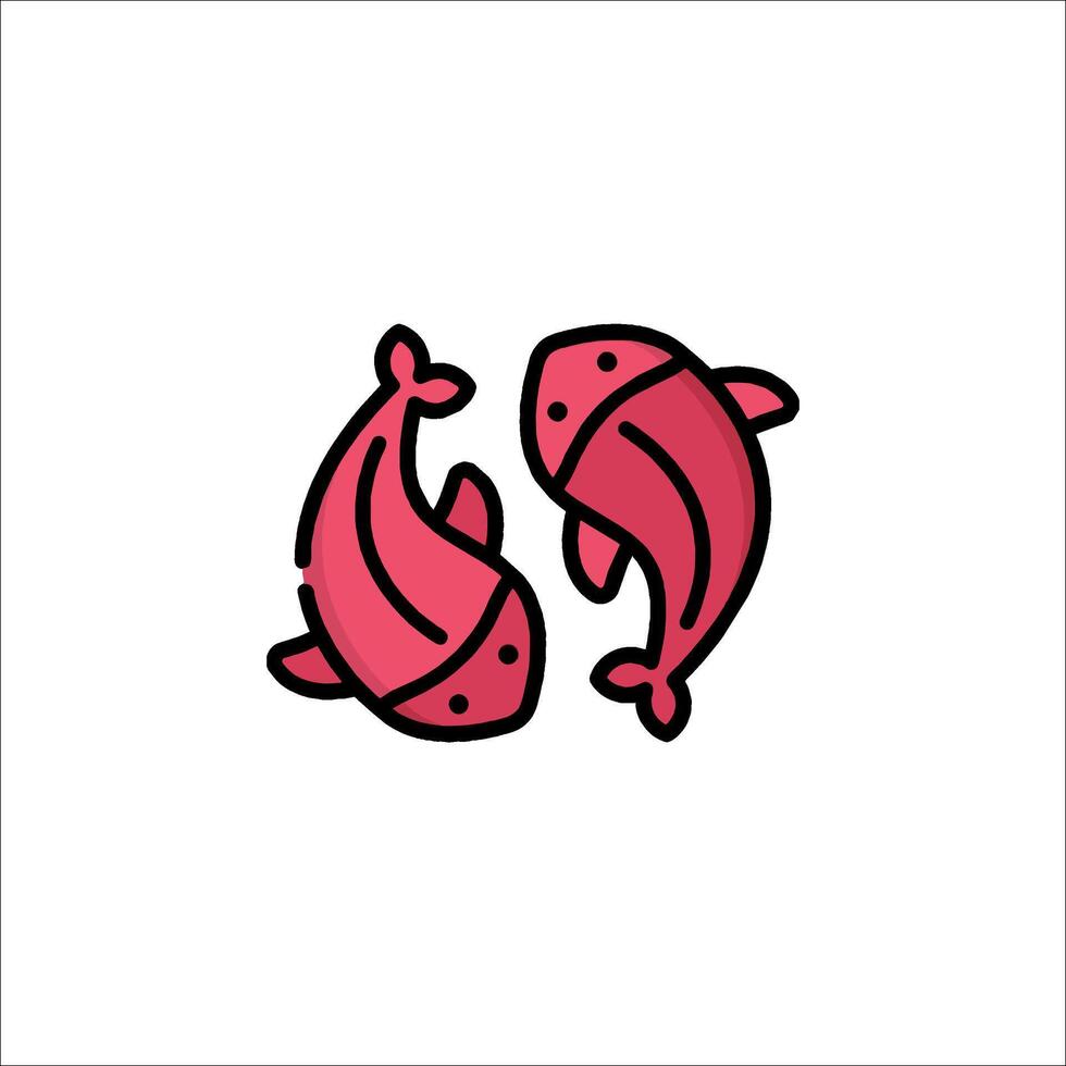 Two fish icons on a white background vector