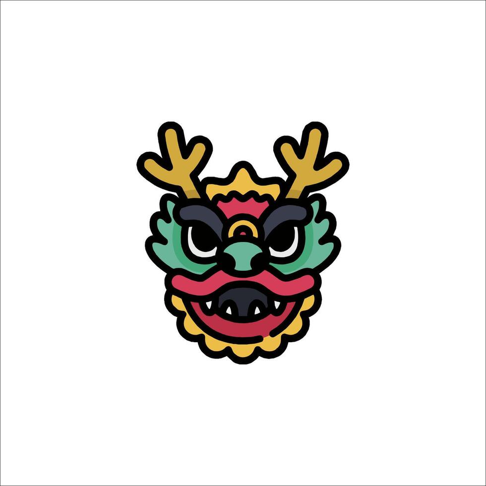 Chinese dragon head logo design vector
