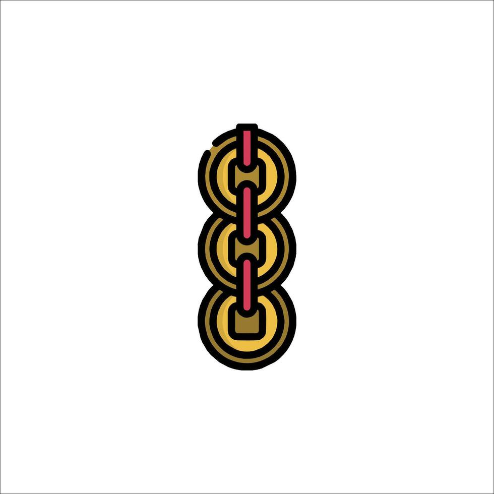 A logo for a chain with a gold and red design vector