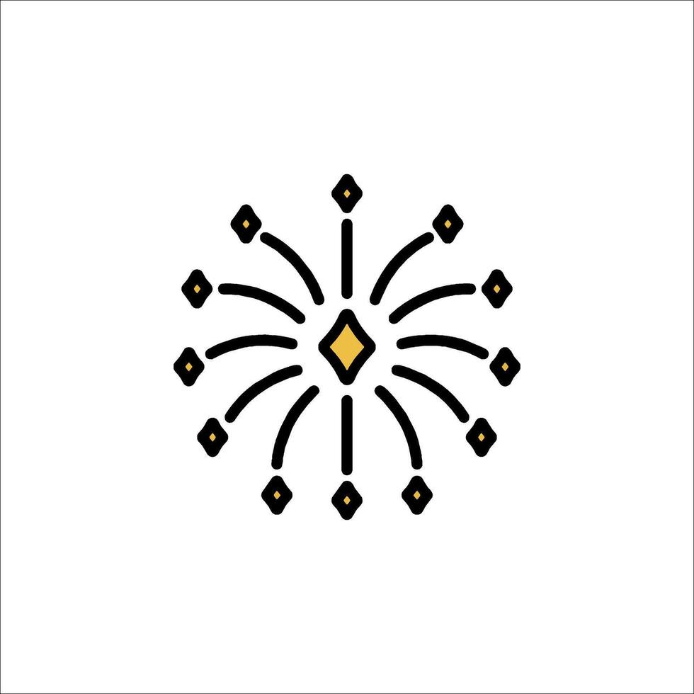 A black and gold logo for a fireworks company vector