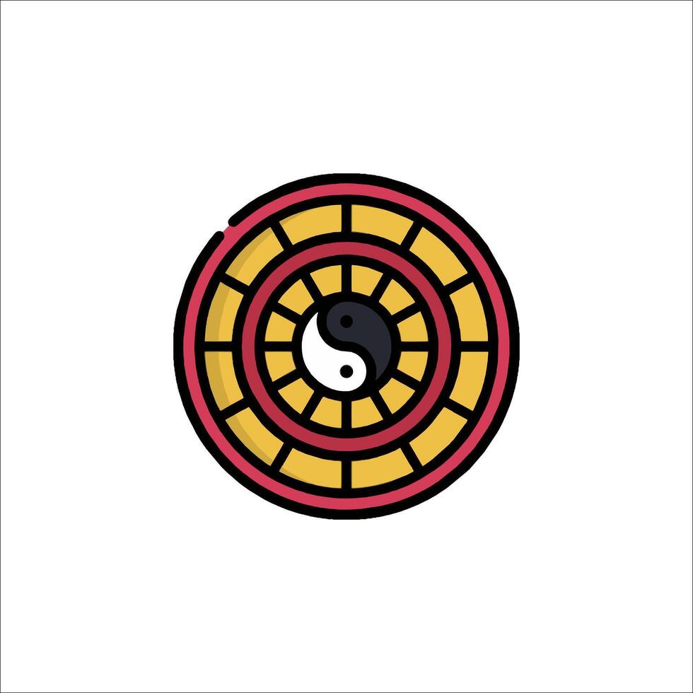 Yin yang symbol in a circle vector