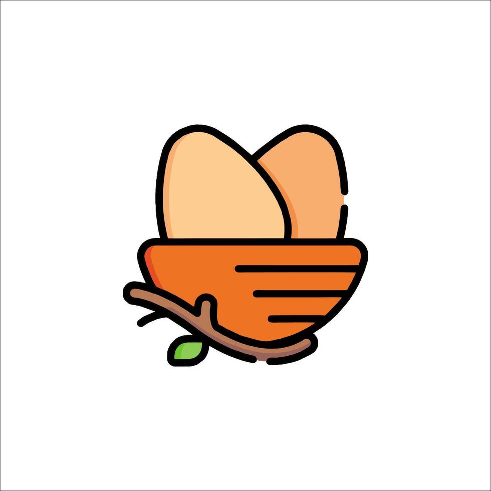 An orange and brown egg in a basket vector