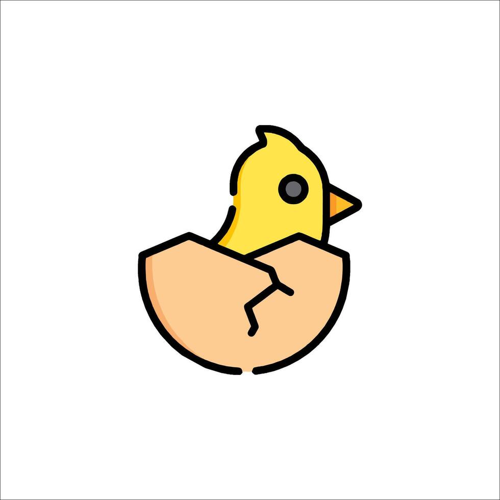 A little bird in an egg shell icon vector