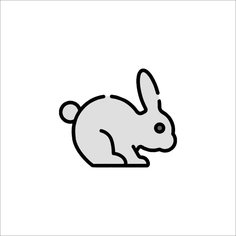 A black and white illustration of a rabbit vector
