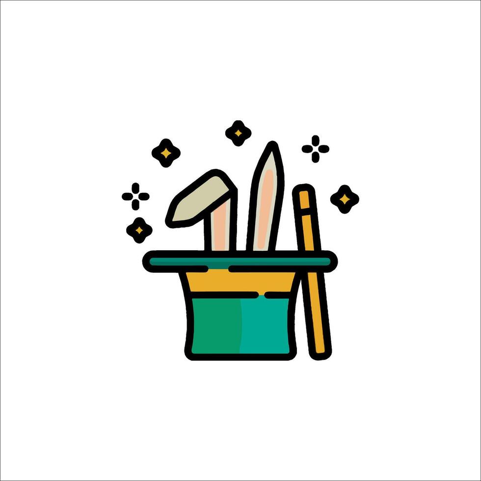 Magic hat icon illustration vector