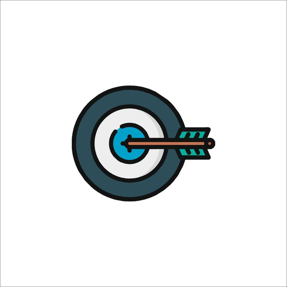 An arrow and target icon on a white background vector