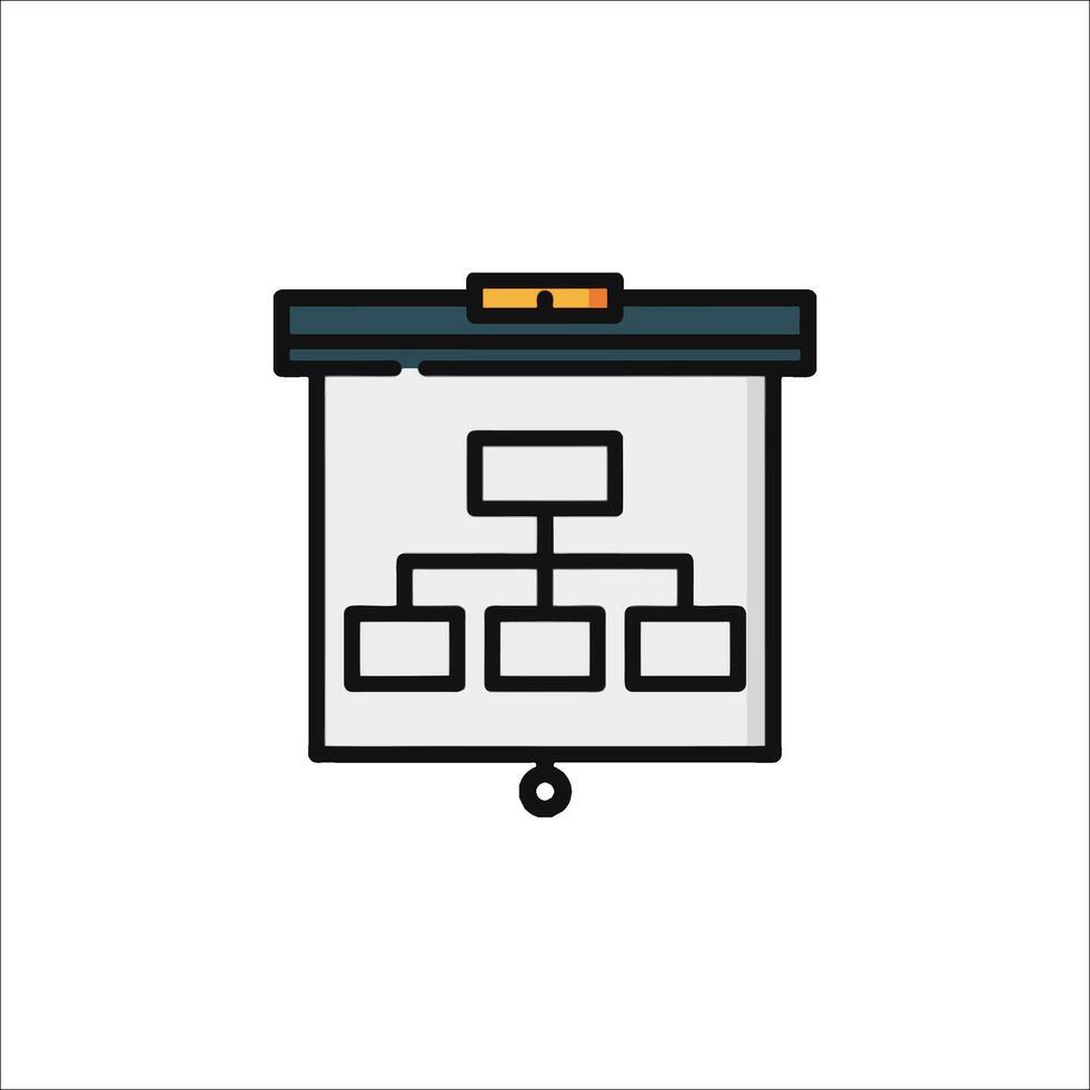 A whiteboard with a diagram on it vector