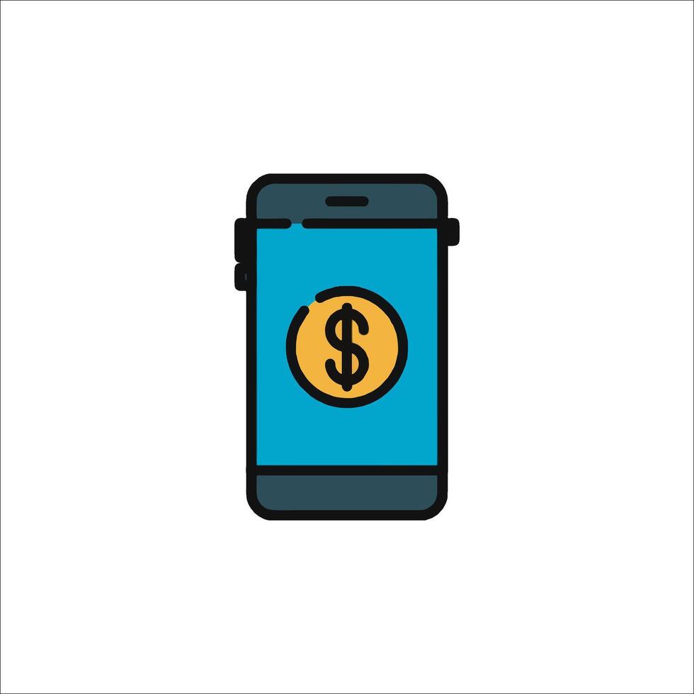 A smartphone with a dollar sign on it vector