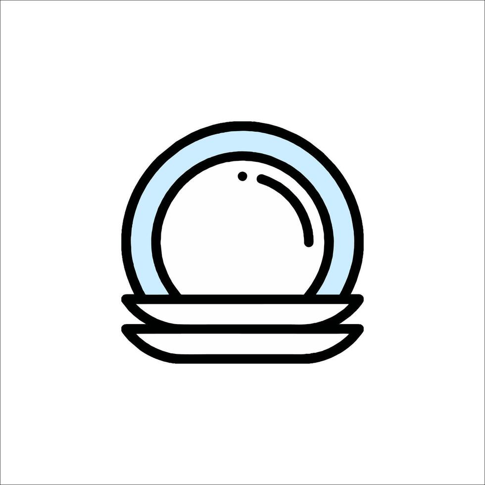A snow globe icon on a plate vector