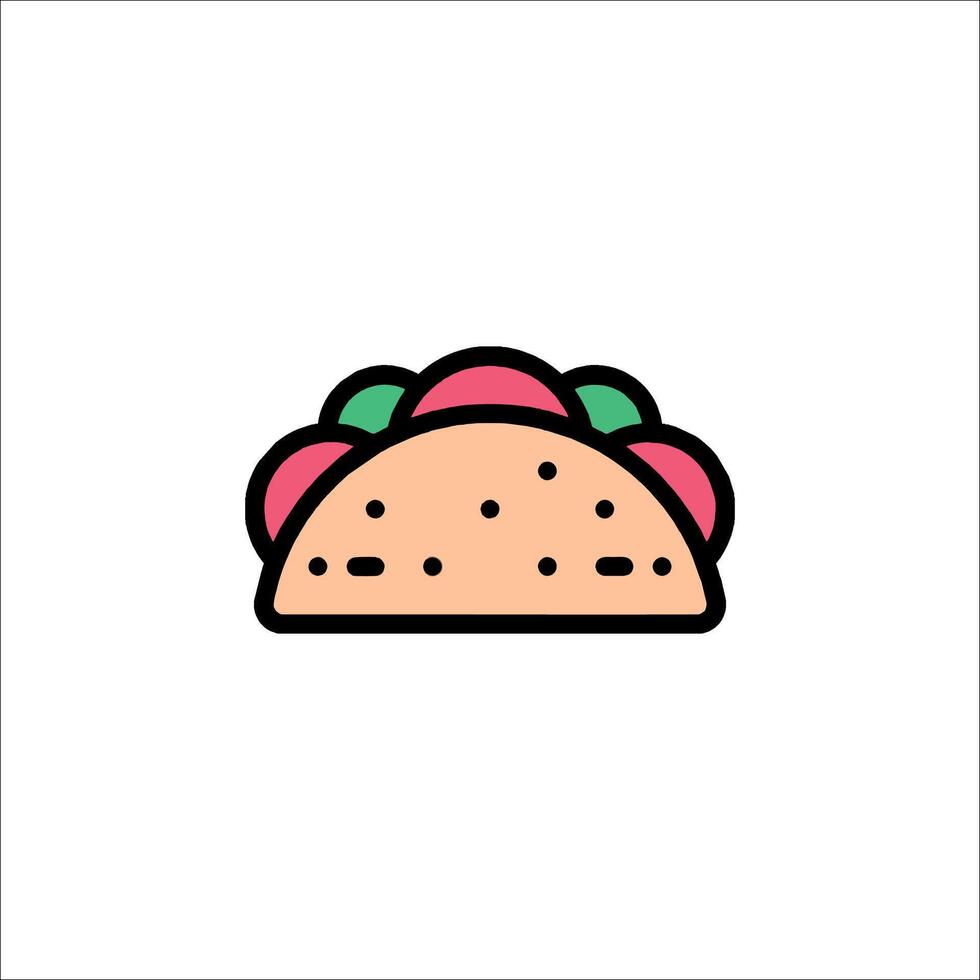 Taco icon illustration vector