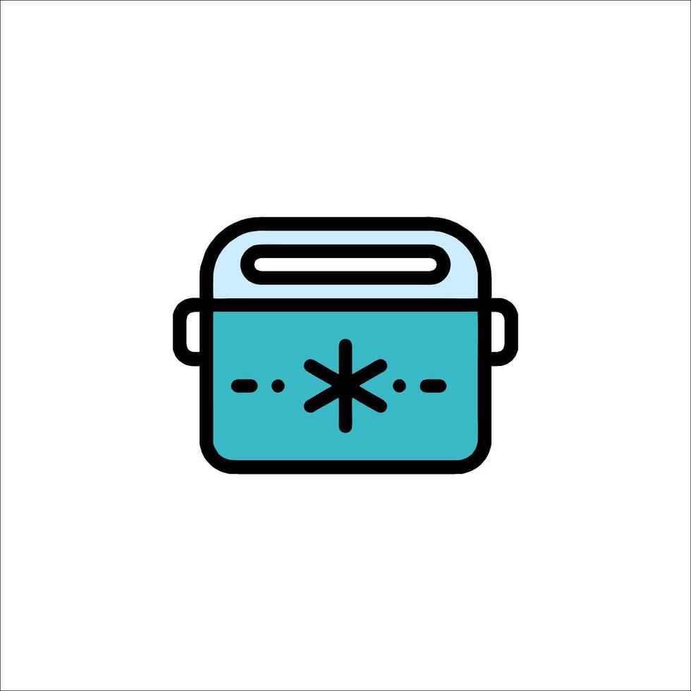 A blue cooler with a snowflake on it vector