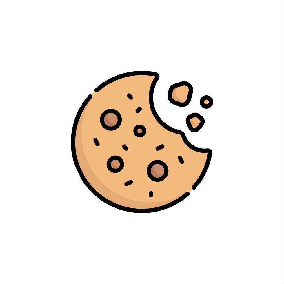 A cookie icon with a bite taken out of it vector