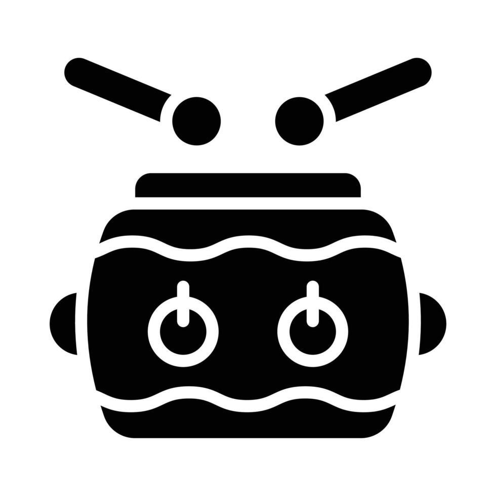 Chinese Traditional Musical Drum with rattles design, editable icon vector