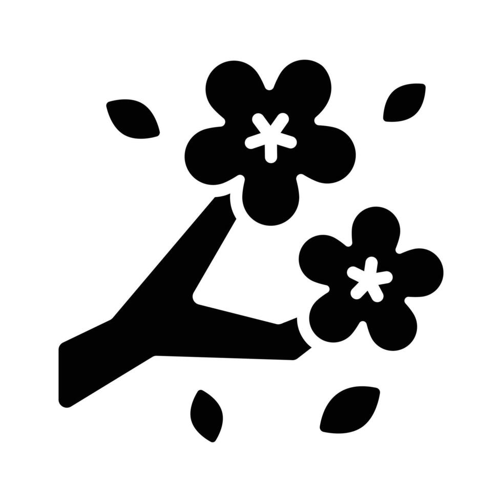 Sakura flower design, cherry blossom flower icon in modern style vector