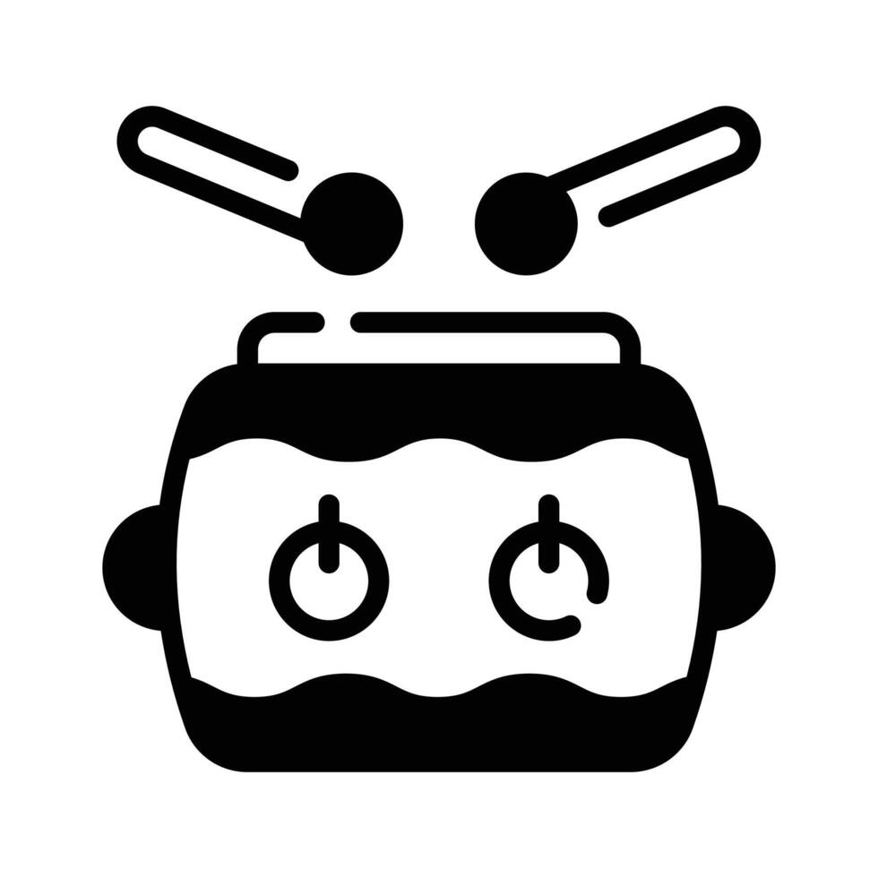 Chinese Traditional Musical Drum with rattles design, editable icon.,. vector