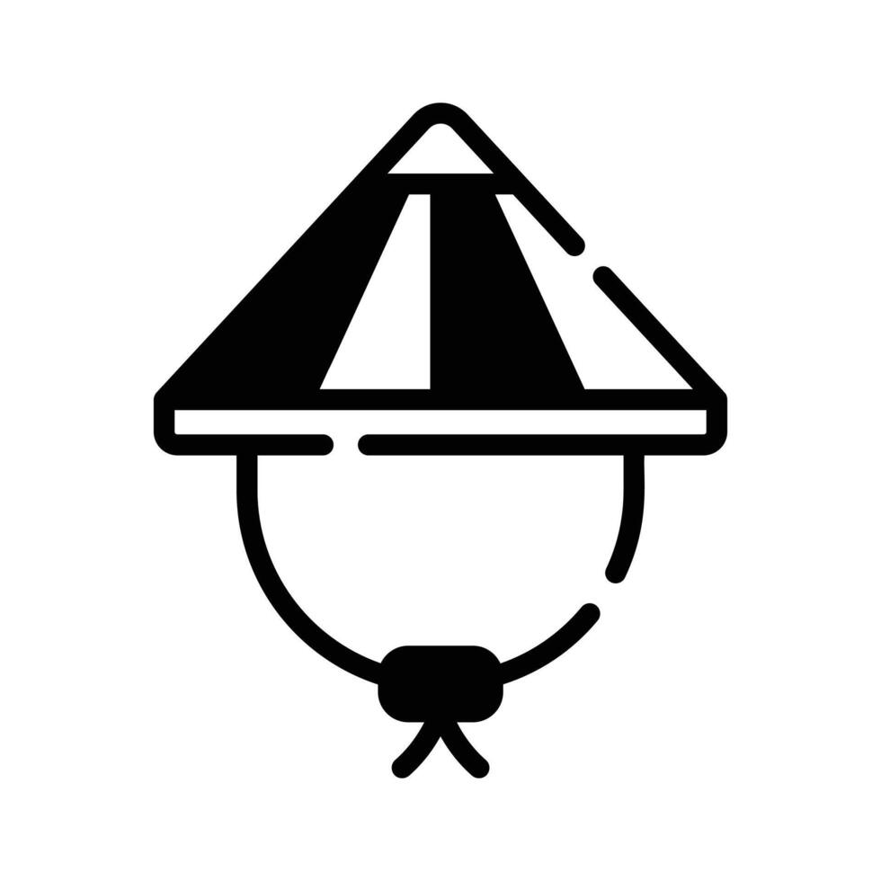 Chinese bamboo hat, design of headwear accessory.,. vector