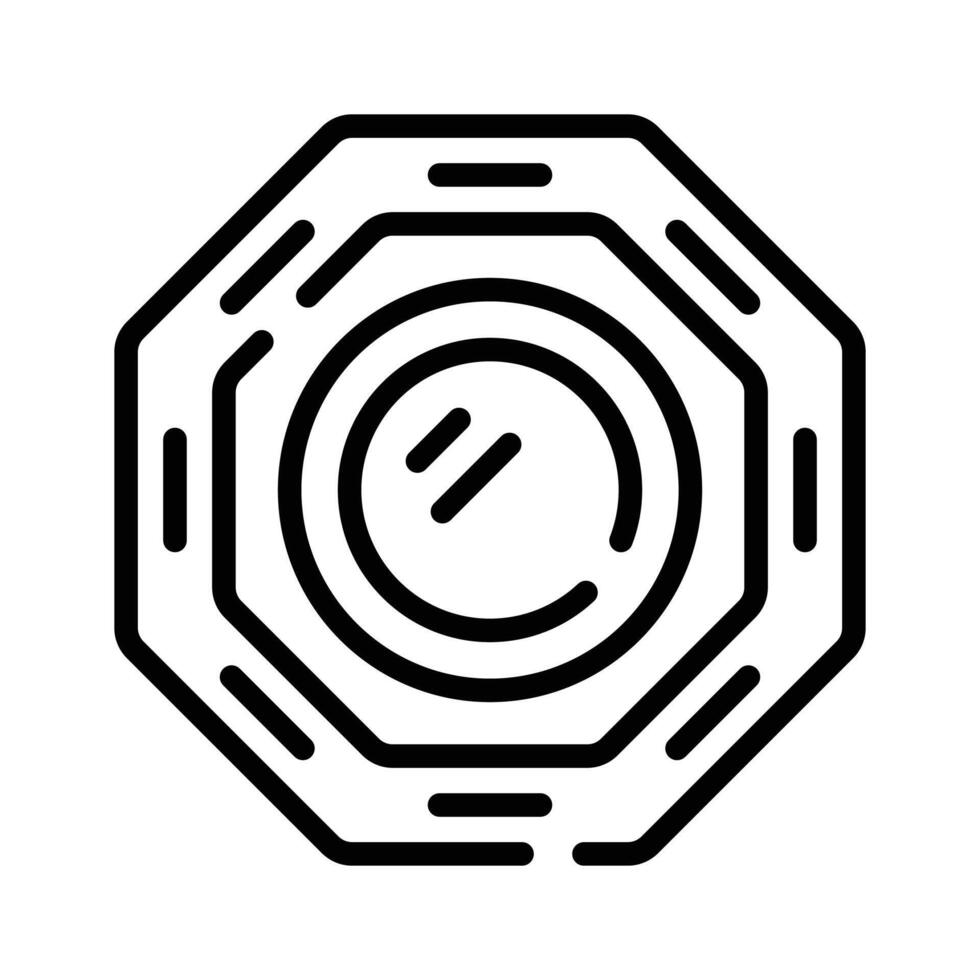Pa Kua Mirror icon design, ready to use editable style.,. ' vector