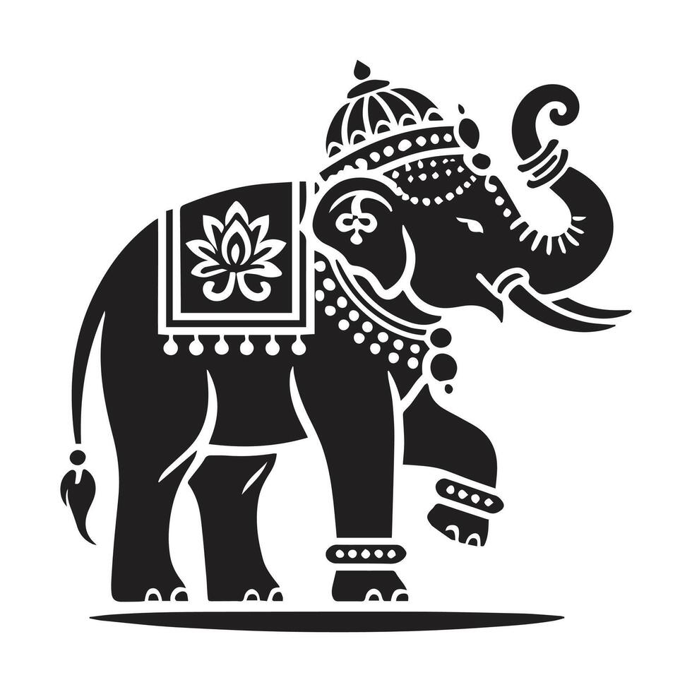 Indias Elephant in Classic Style vector