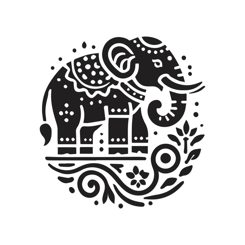 Vectorized Elephant of India vector