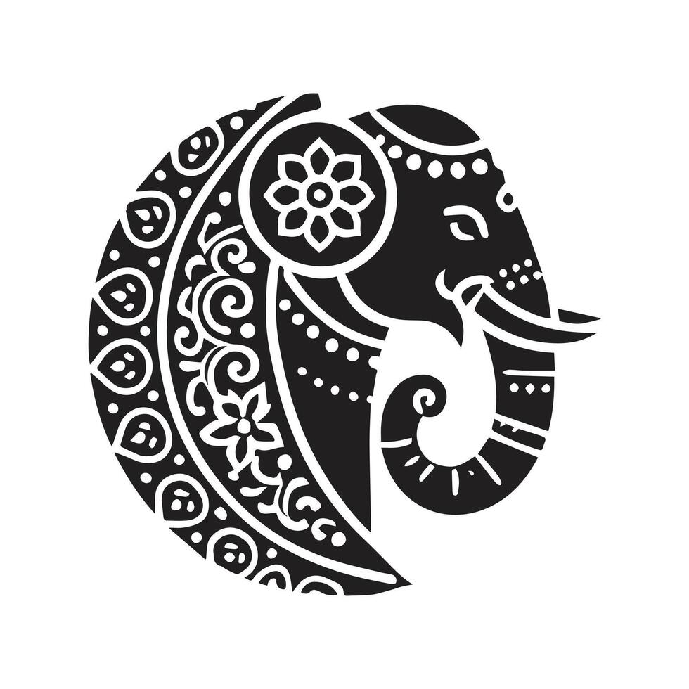 Royal India Elephant Design vector
