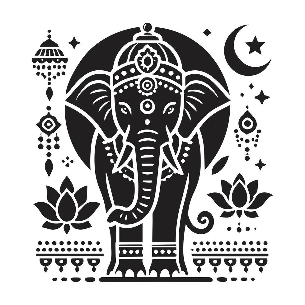 Indias Elephant Elegance vector