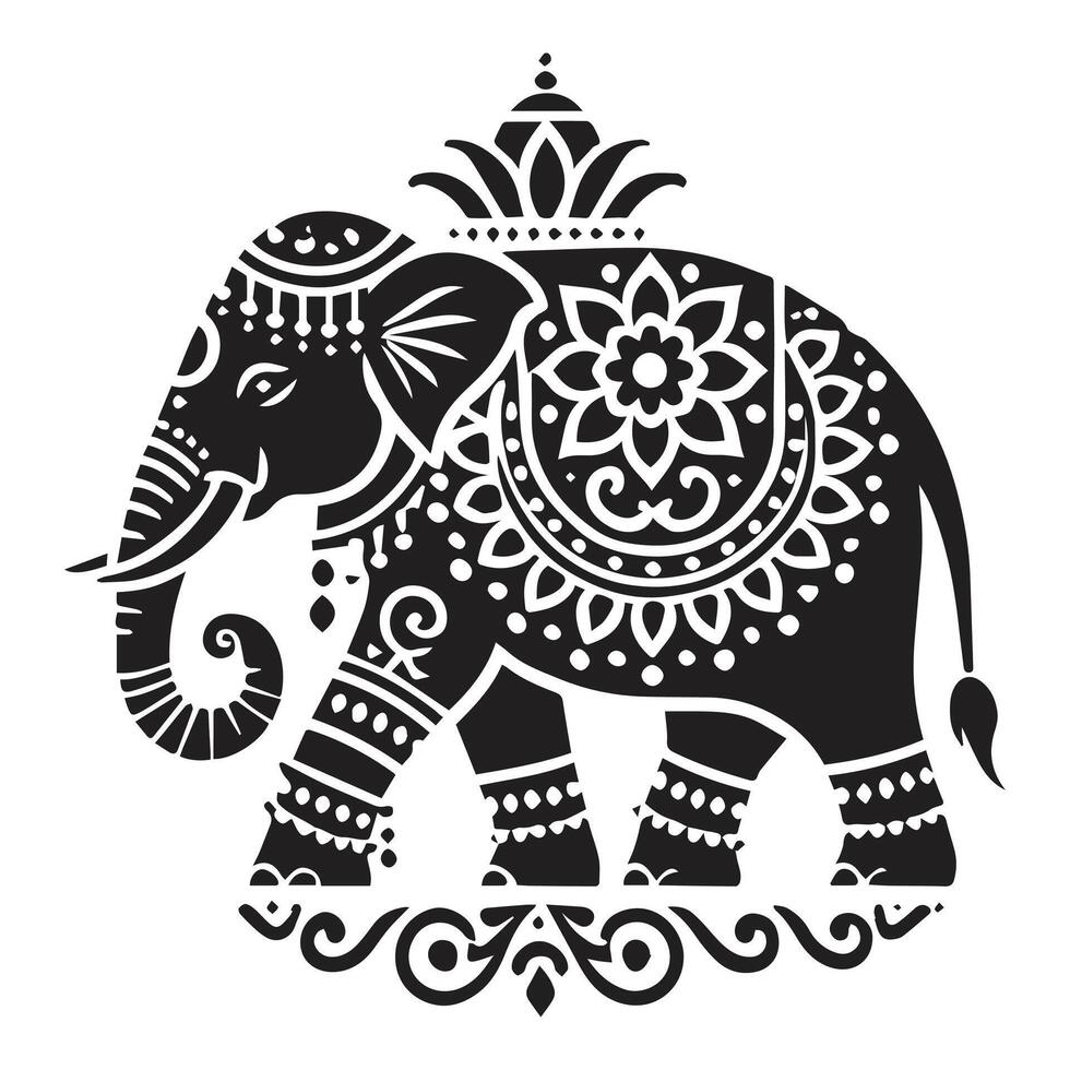 Bold India Elephant in Design vector