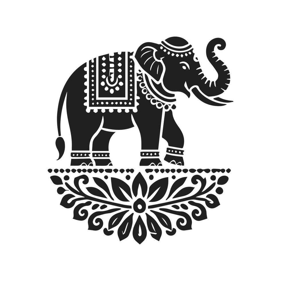 Elegant India Elephant vector
