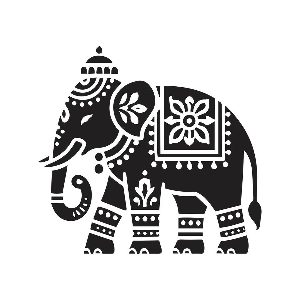 India Elephant Silhouette vector