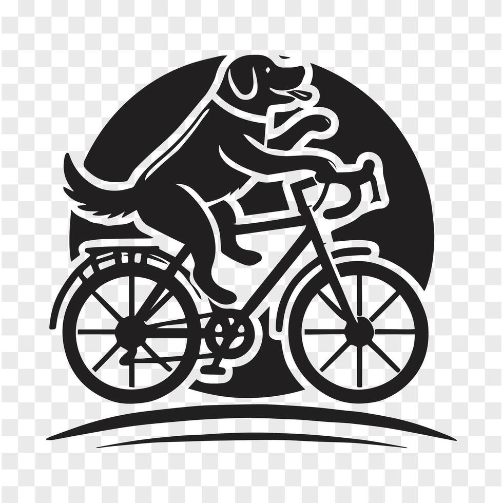 Cycling Dog Silhouette of Joy vector