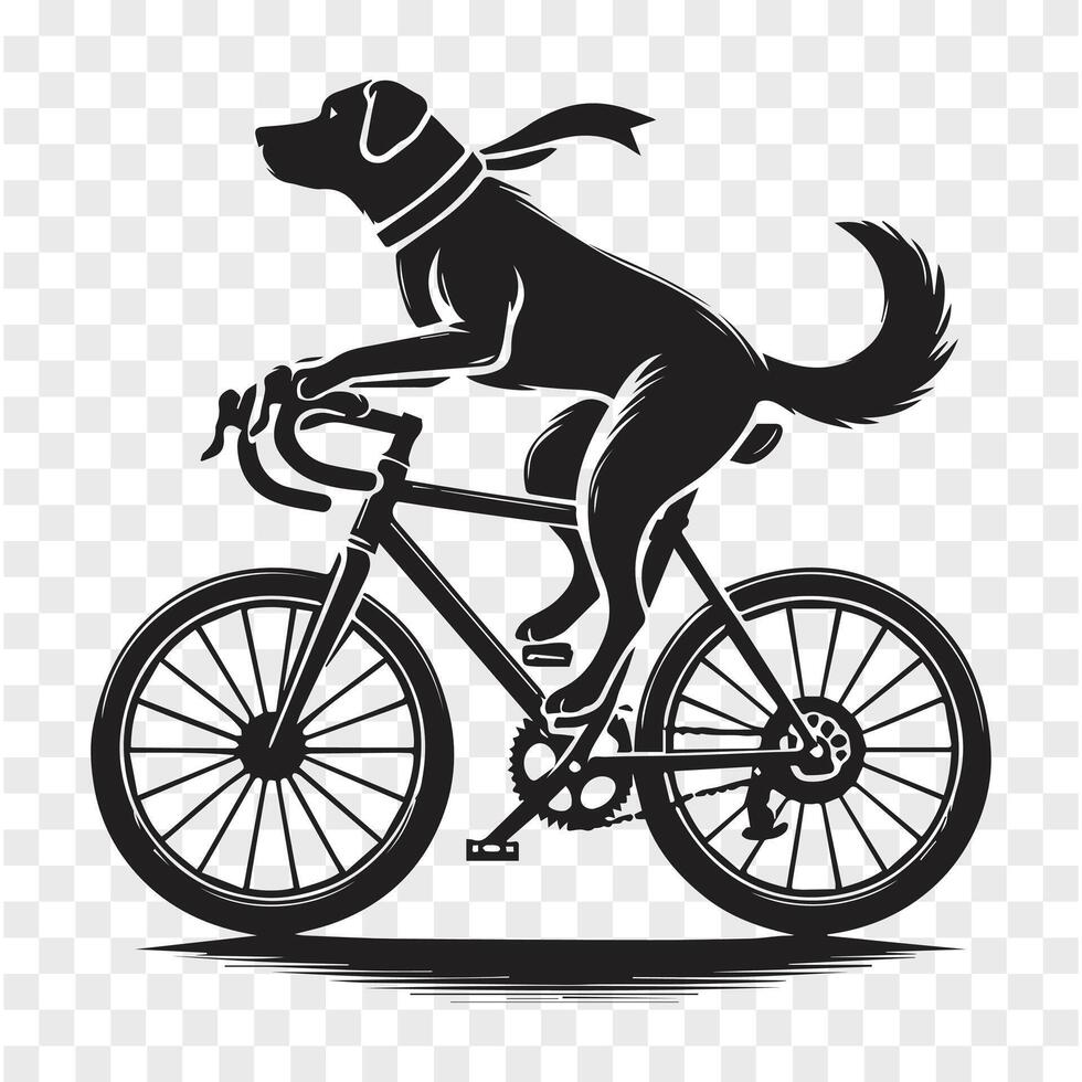 Dog Biker Silhouette Action vector
