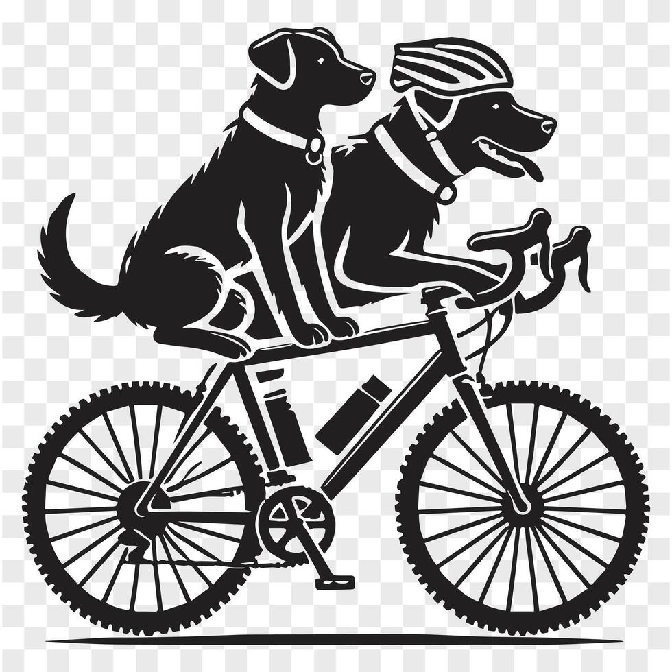 Cycling Pup Silhouette Style vector