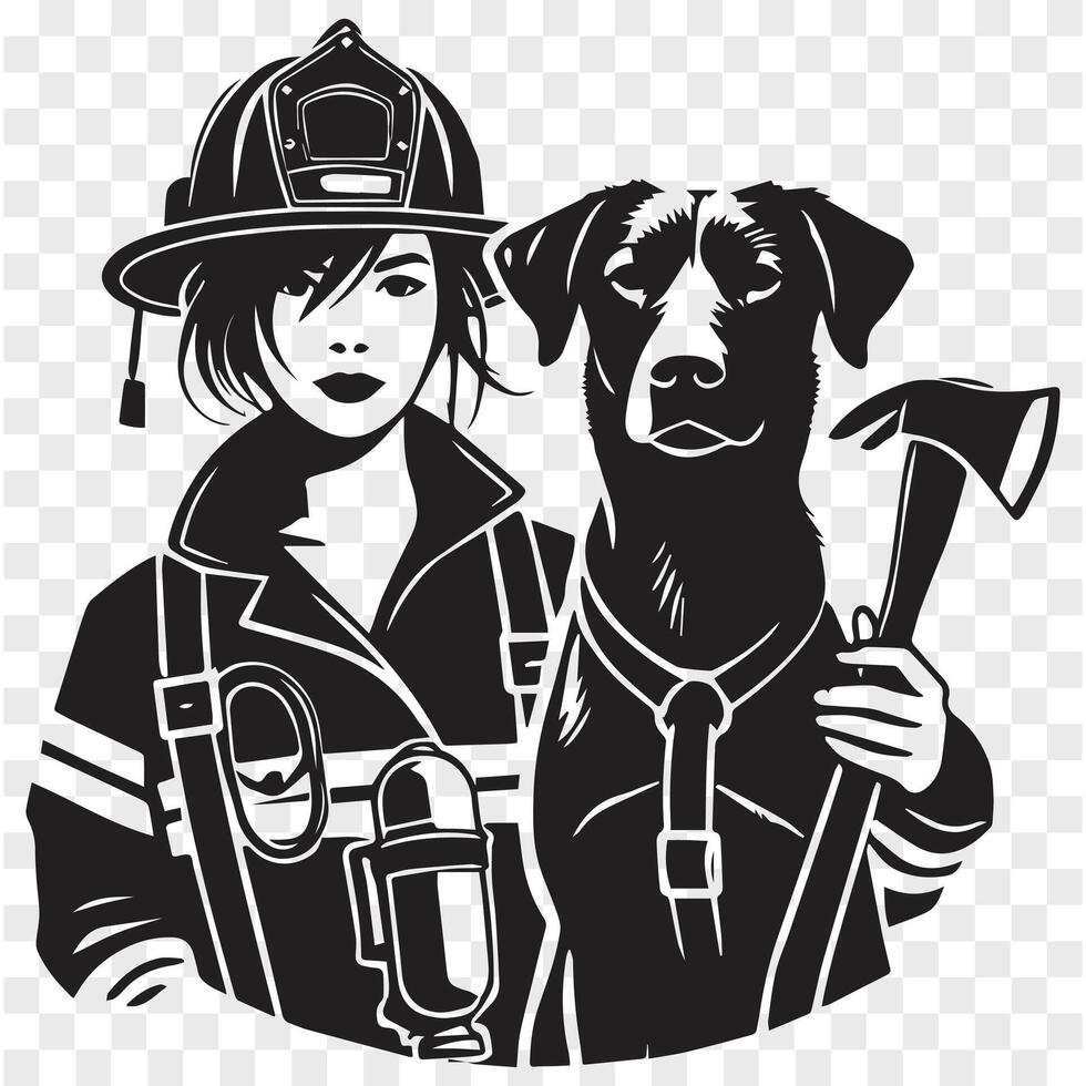 Dog Heroism Silhouette in Action vector