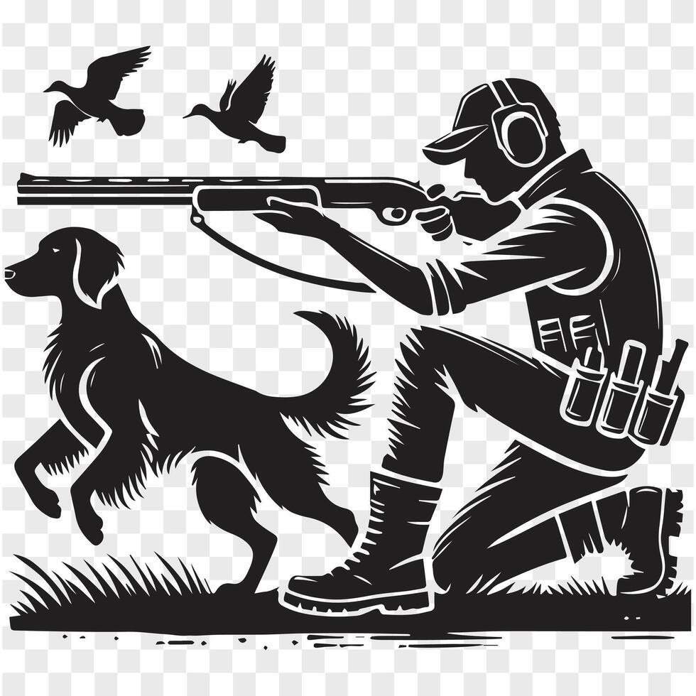 Target Locked Gun-Shooting Dog vector
