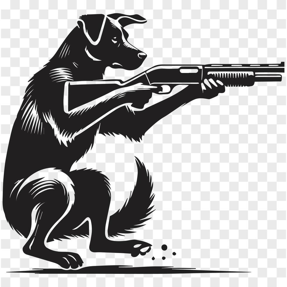 The Shooting Pup Silhouette Precision vector