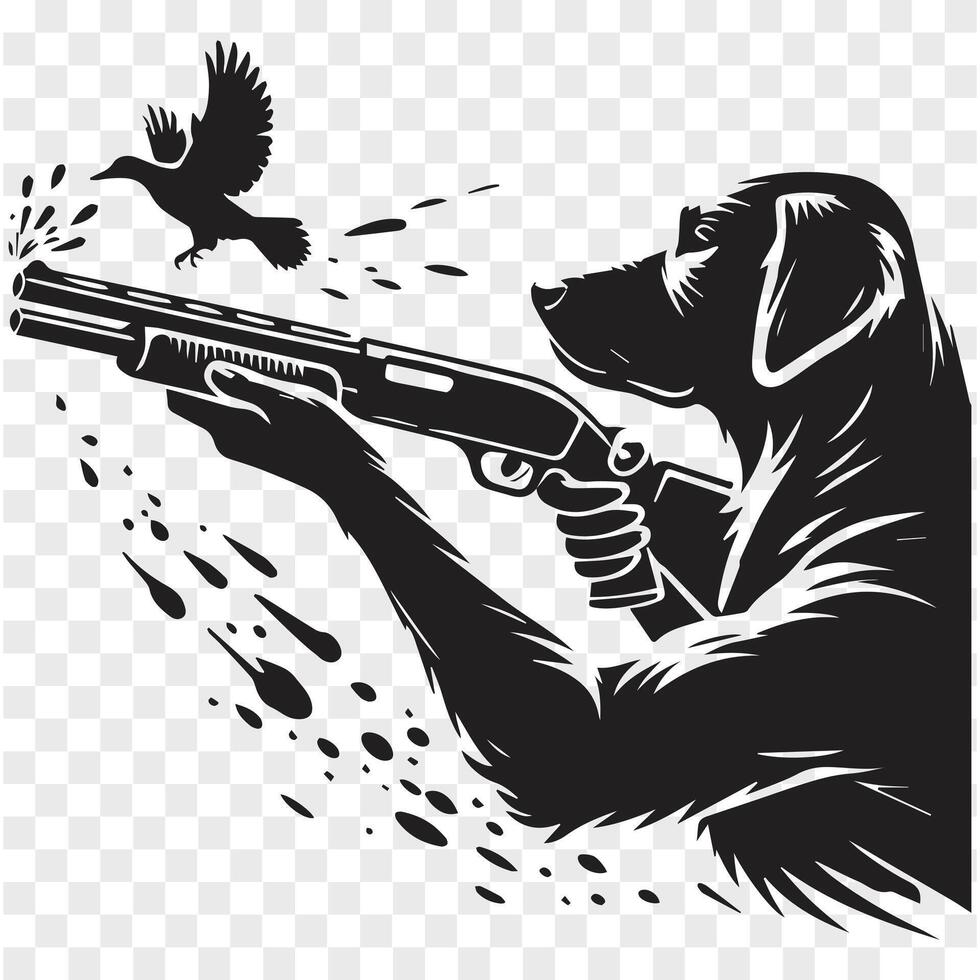 Paws and Fire Gun-Shooting Dog vector