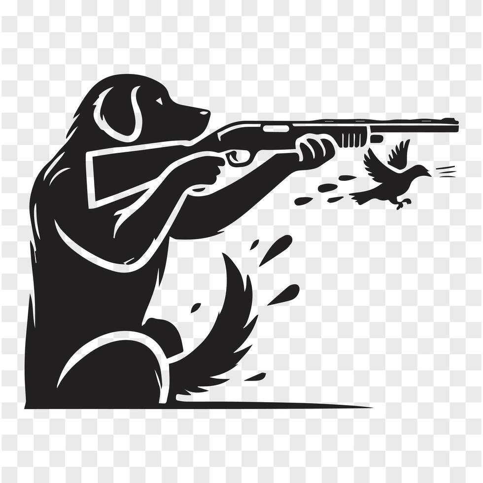 Dog at the Trigger Silhouette in Action vector