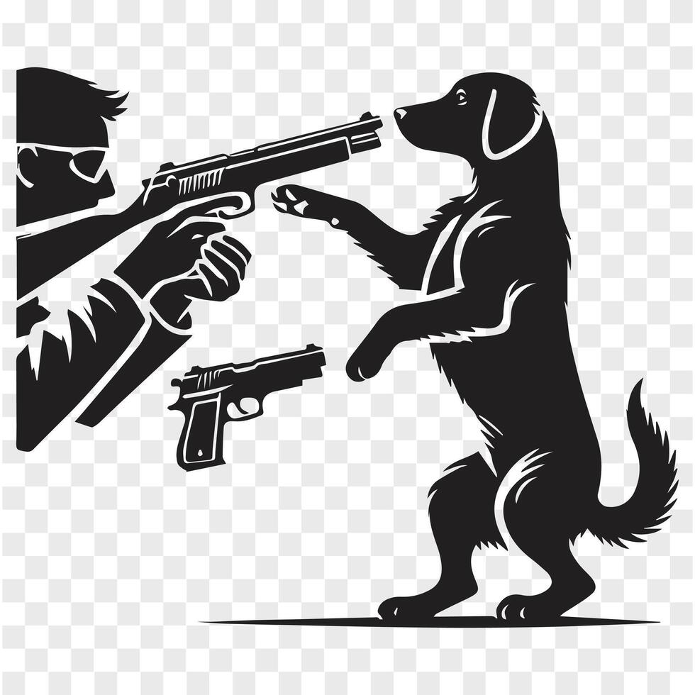 Firing Pup Silhouette of Strength vector