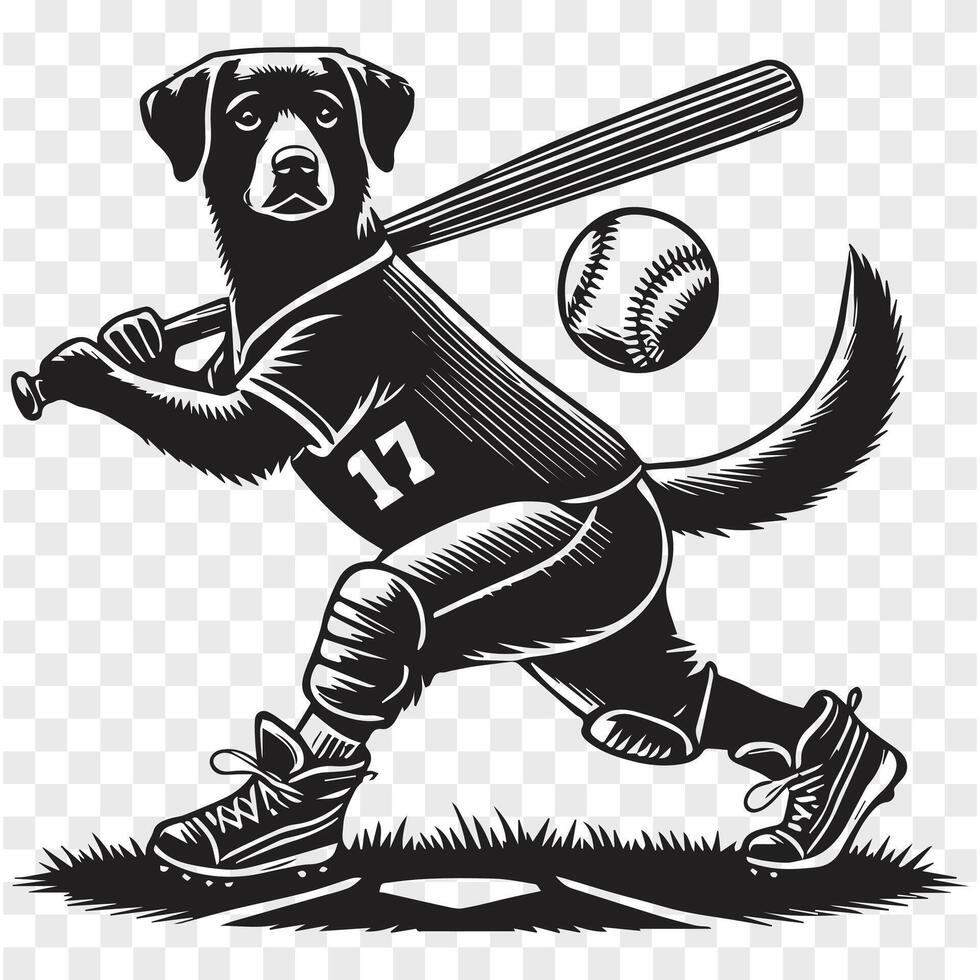 Home Run Hound Silhouette Power vector