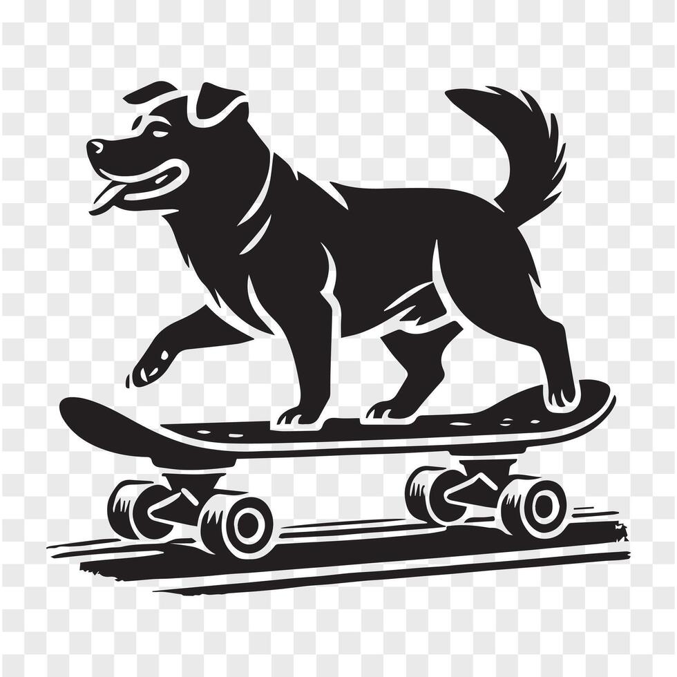 Dog Skateboarder Silhouette in Action vector