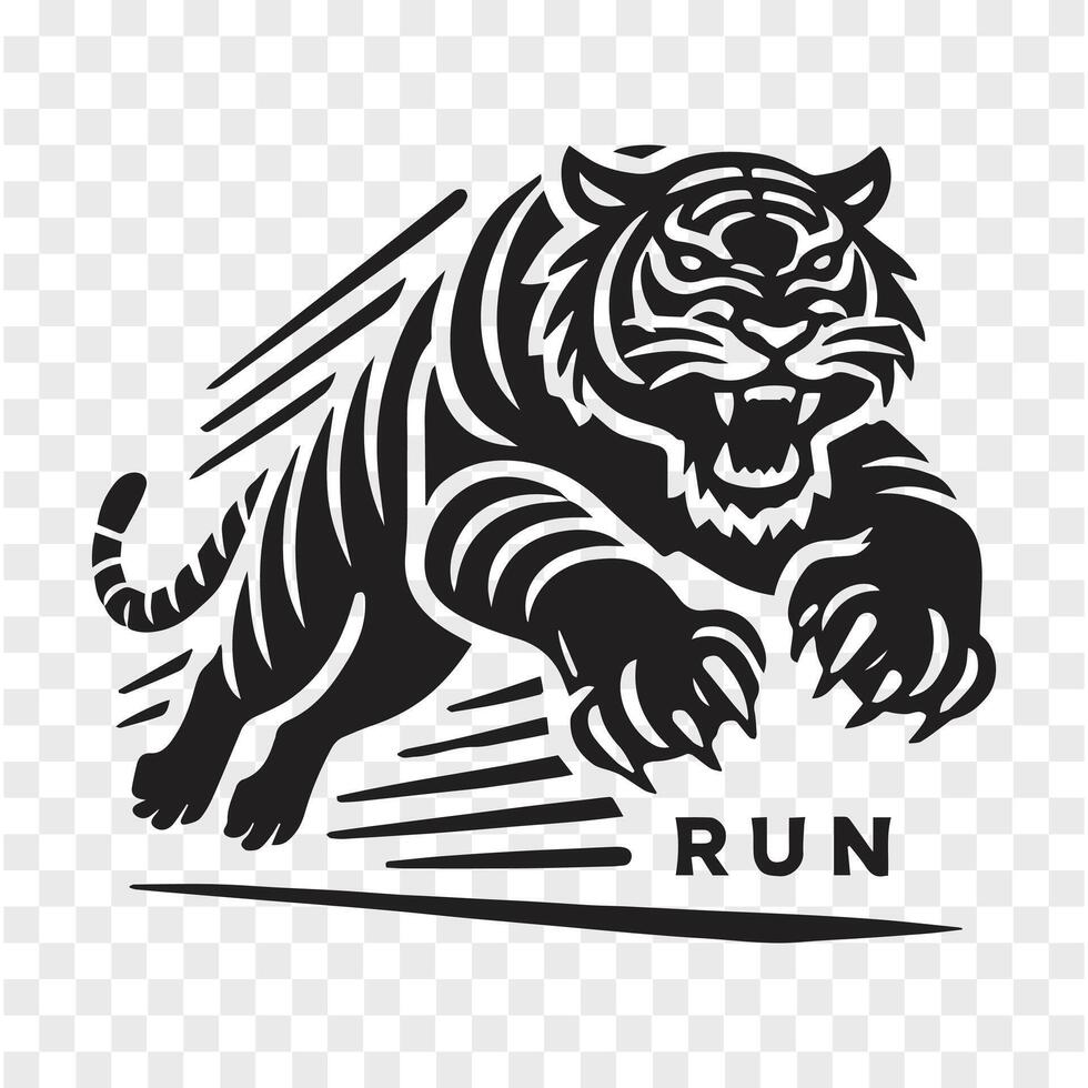 The Tiger's Stalk Bengal Silhouette vector